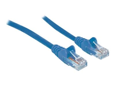 INTELLINET - Network Patch Cable, Cat6, 20m, Blue, CCA, U/UTP, PVC, RJ45, Gold Plated Contacts, Snagless, Booted, Lifetime Warranty, Polybag - patch cable - blue