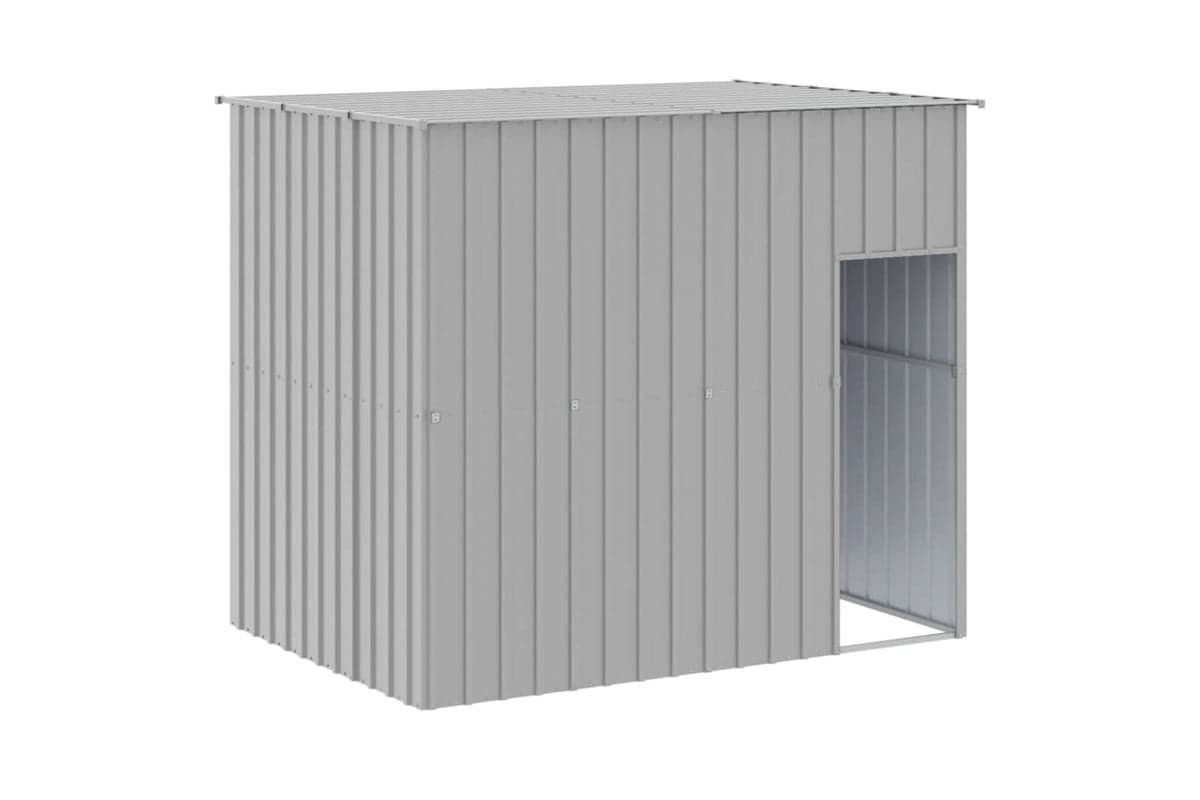 vidaXL 172372 Dog House With Roof Light Grey 214x153x181cm Galvanised Steel