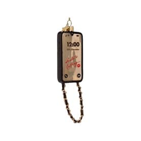 Black Phone with Chain Glass Tree Decoration 11cm