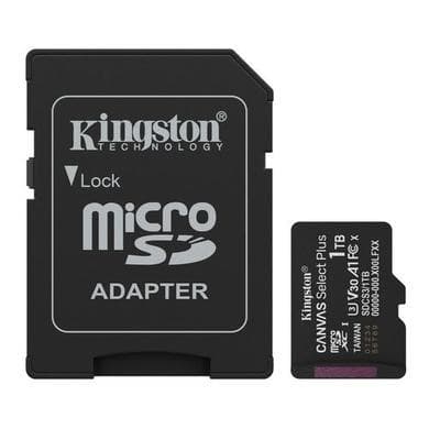 Kingston Canvas Select Plus 1TB microSDXC UHS-I Memory Card + microSD to SD adapter