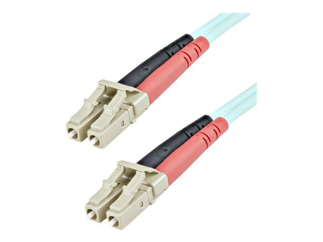 STARTECH.COM - Startech 1m (3ft) LC/UPC to LC/UPC OM3 Multimode Fiber Optic Cable, Full Duplex 50/125Âµm Zipcord Fiber Cable, 100G Networks, LOMMF/VCSEL, <0.3dB Low insrtion Loss - LSZH Fiber Patch Cord - patch cable - 1 m - 1 m - aqua