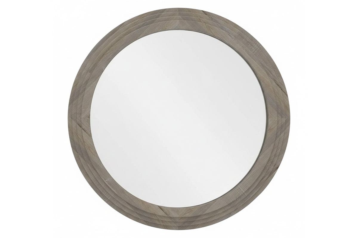 Luna Stepped Round Mirror | Grey | 110 cm