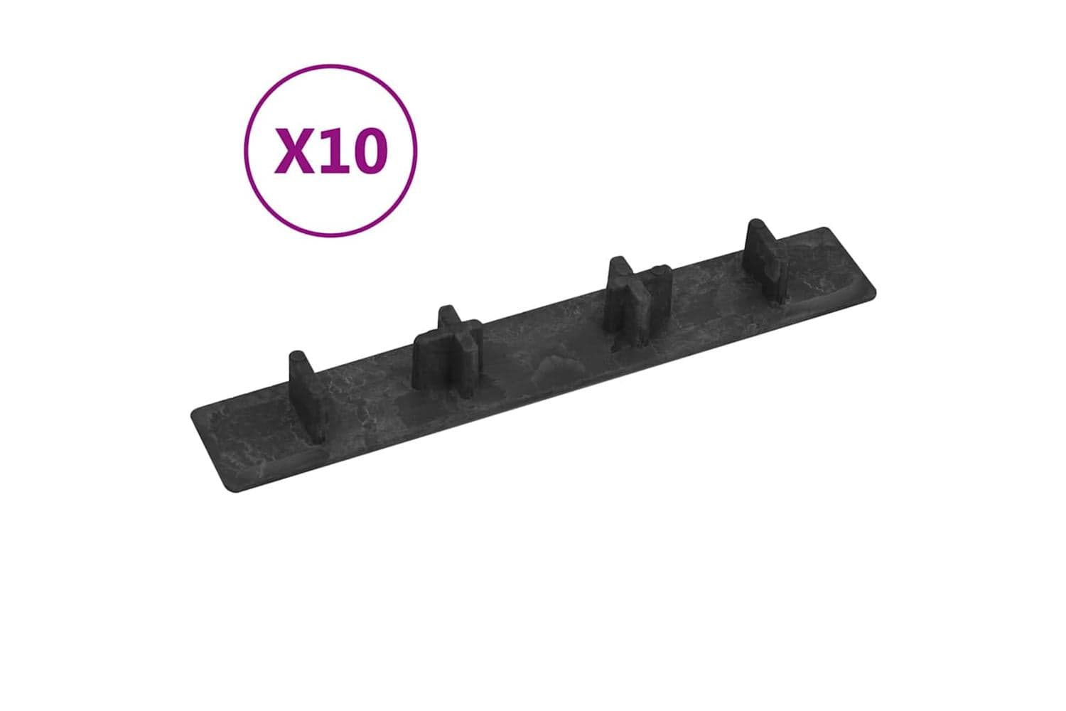 Vidaxl 149003 Decking End Caps 10 Pcs Black Plastic