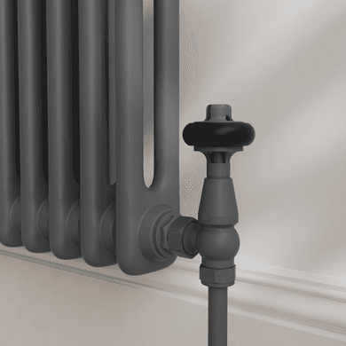 Maesta Traditional TRV Angled Thermostatic Radiator Valves With Lockshield