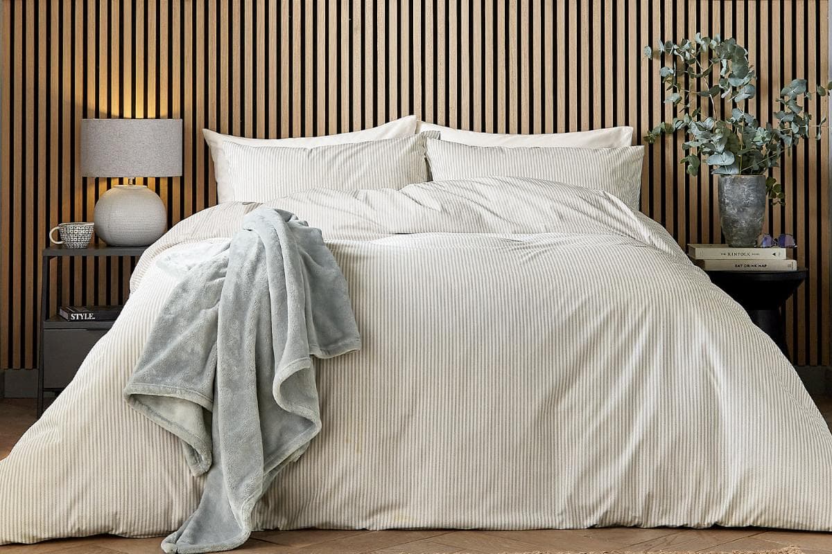 Calico & Chalk | Twill Stripe Duvet Cover Set | Grey | King