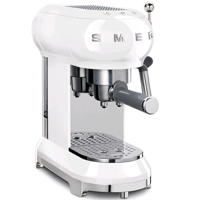 Smeg 50's Retro style Espresso Coffee Machine White | ECF01WRUK