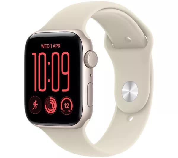 APPLE Watch SE 3 - 44 mm Starlight Aluminium Case with Sand Sport Band, M/L