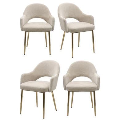 Colbie Set of 4 Beige Upholstered Dining Chairs