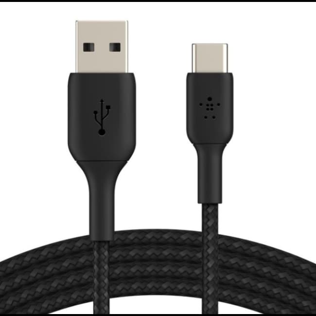 Belkin Boost Charge Braided USB-C to USB-A Cable | 2m | Black | CAB002BT2MBK