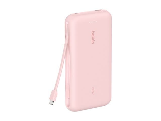 BELKIN - BoostCharge power bank - with integrated cable - 2 x USB-C, USB - 30 watt - MFI Certified