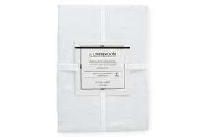 The Linen Room | 300TC Cotton Sateen Extra Deep Fitted Sheet | White | Double