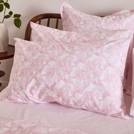 300 Thread Count Pink Magnolia Pillowcase Set