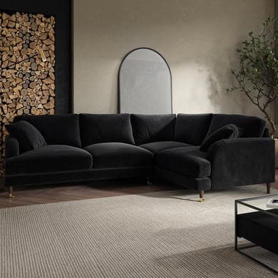 Payton Velvet 4 Seater Right Hand Corner Sofa