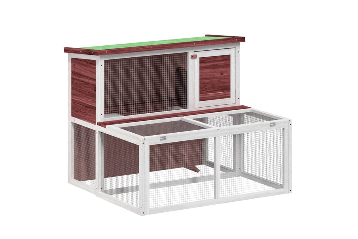 vidaXL 172285 Rabbit Hutch Mocha 102x90x84.5cm Solid Wood Pine