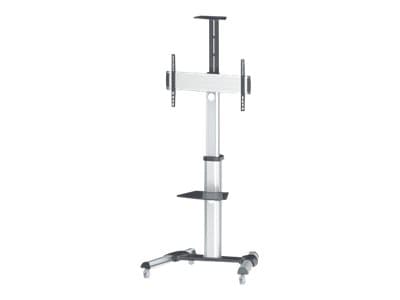 Manhattan TV & Monitor Mount, Trolley Stand, 1 screen, Screen Sizes: 37-65", Silver, VESA 200x200 to 600x400mm, Max 50kg, LFD, Lifetime Warranty cart
