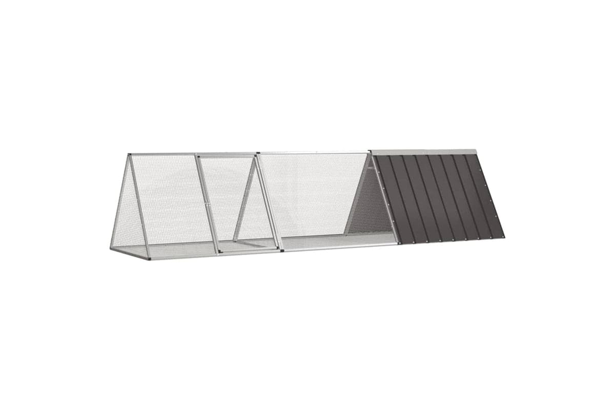 vidaXL 3106446 Rabbit Cage Anthracite 302.5x80.5x71cm Galvanised Steel