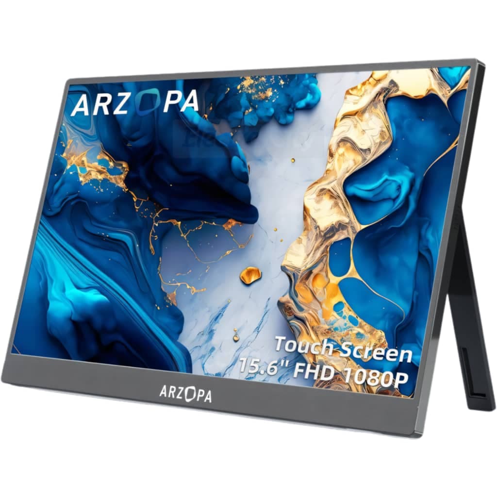 Arzopa Series A 15.6 Inch Full HD Portable Touchscreen Monitor with Built-in Speakers | Black
