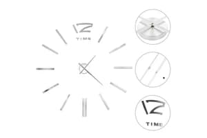 Vidaxl 3D Wall Clock Modern Design 100 cm | Silver