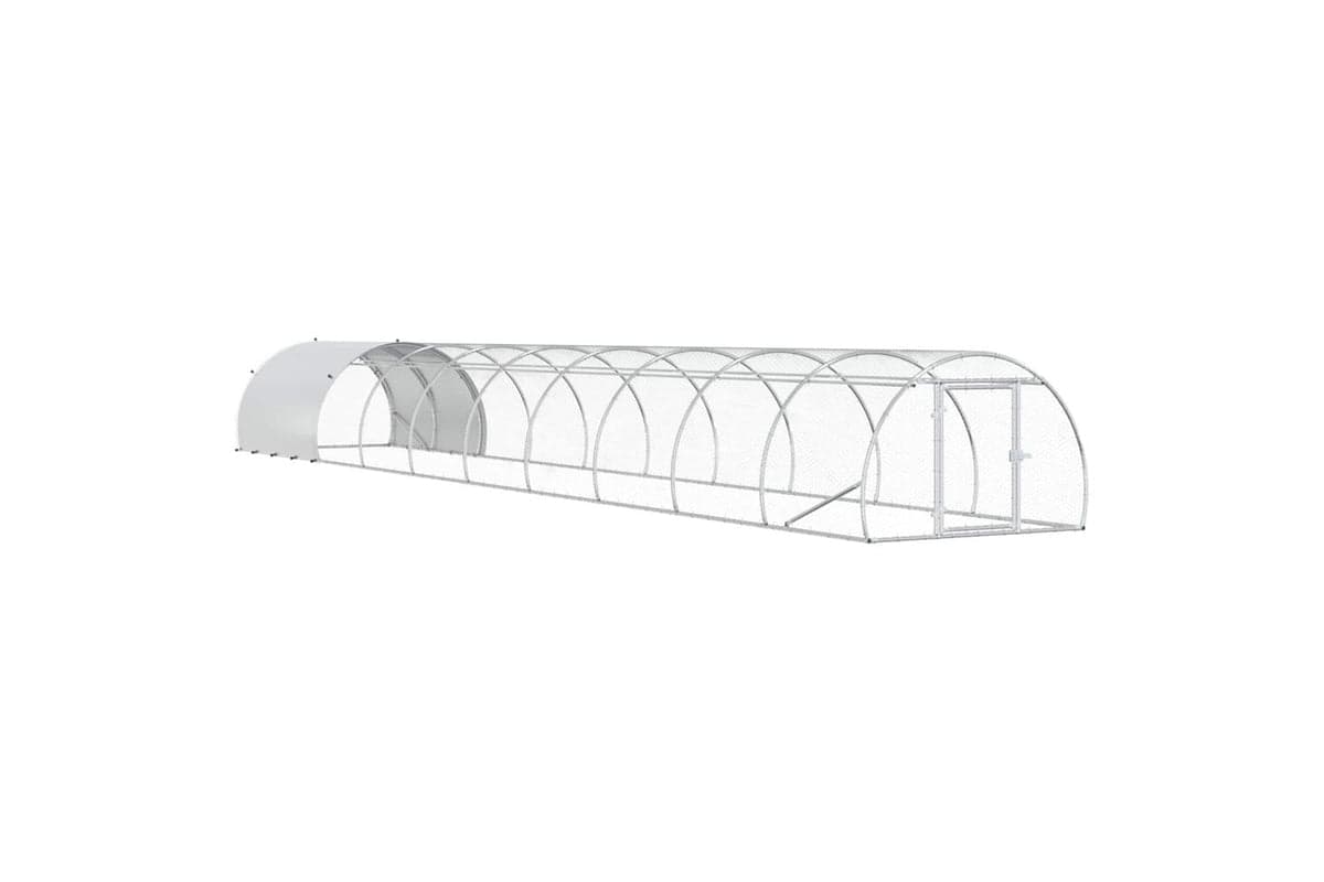 Vidaxl Chicken Coop Silver 1000 X 150 X 100 Cm Galvanised Steel
