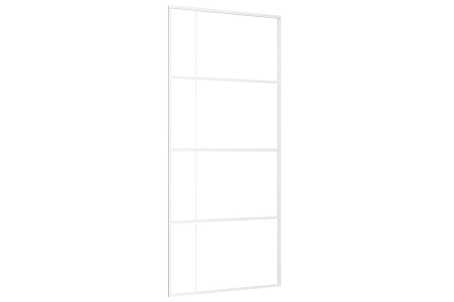 Vidaxl 151685 Sliding Door Frosted Esg Glass And Aluminium 90x205 Cm White