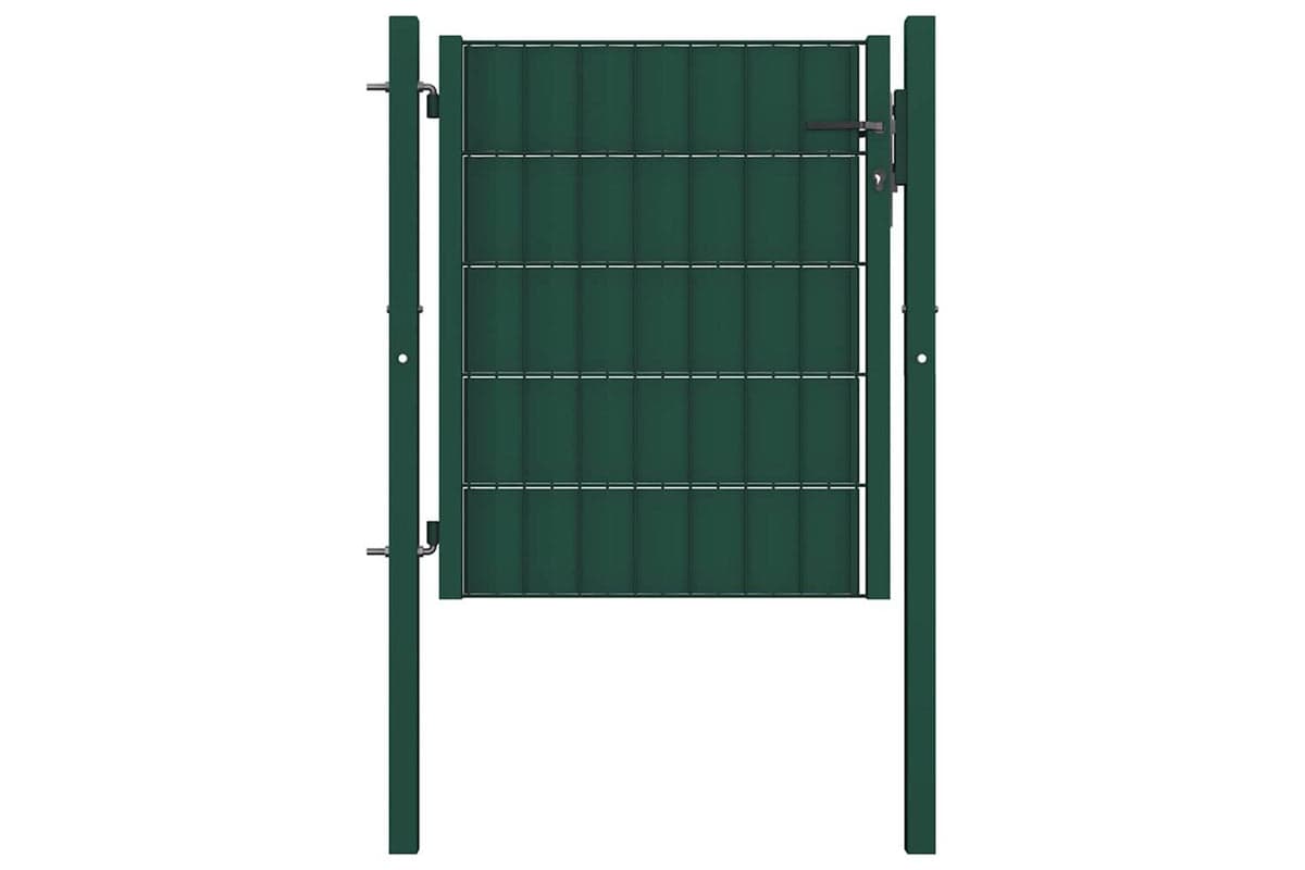 vidaXL 145228 Fence Gate Pvc And Steel 100x101cm Green