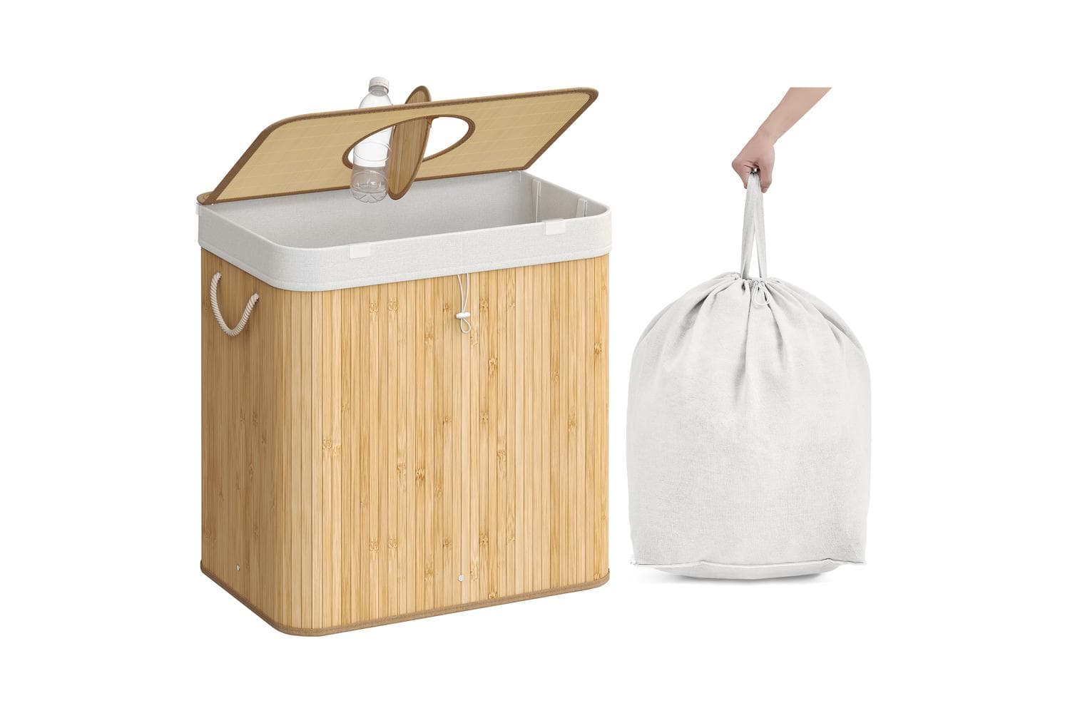 Recycling Bin | Rubbish Bin | Bamboo | 120 Litre
