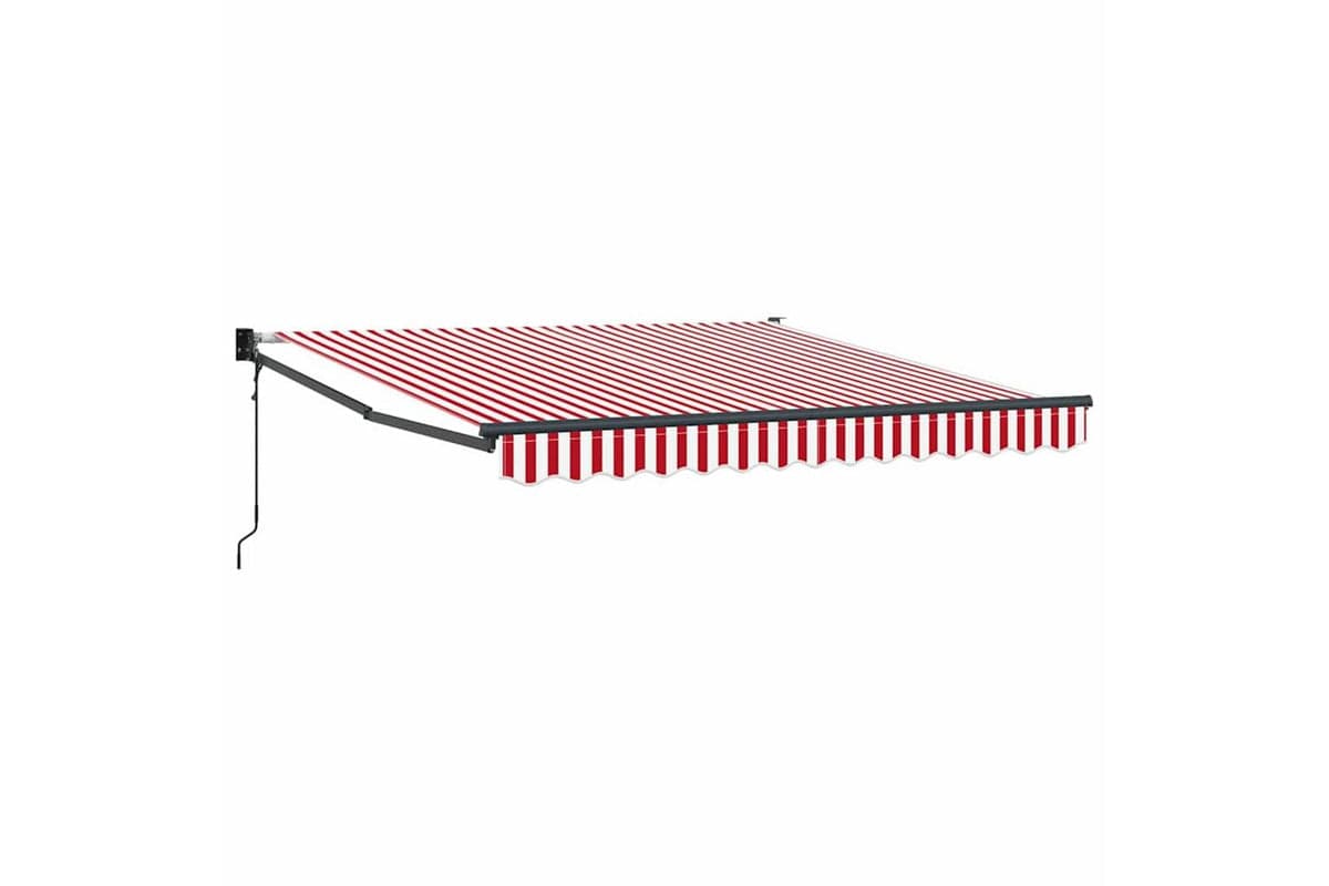 Vidaxl Retractable Awning Red And White 350 X 250 Cm Fabric