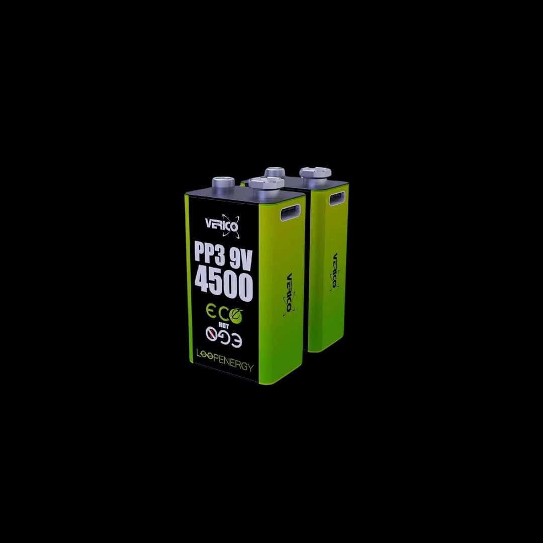 Verico LoopEnergy USB C Rechargeable 9V Battery | 2 Pack