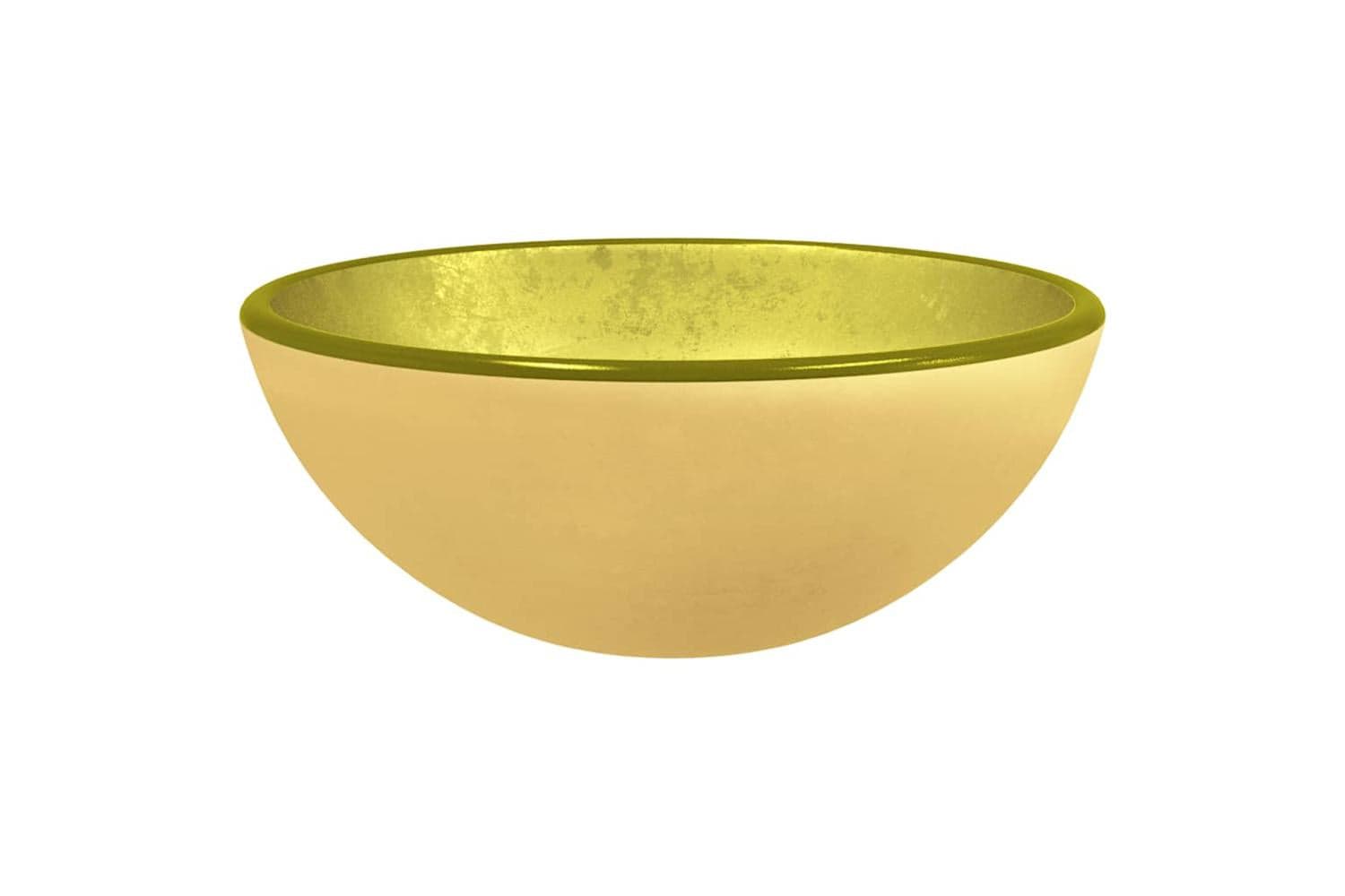 vidaXL 345259 Basin Tempered Glass 30x12cm Gold