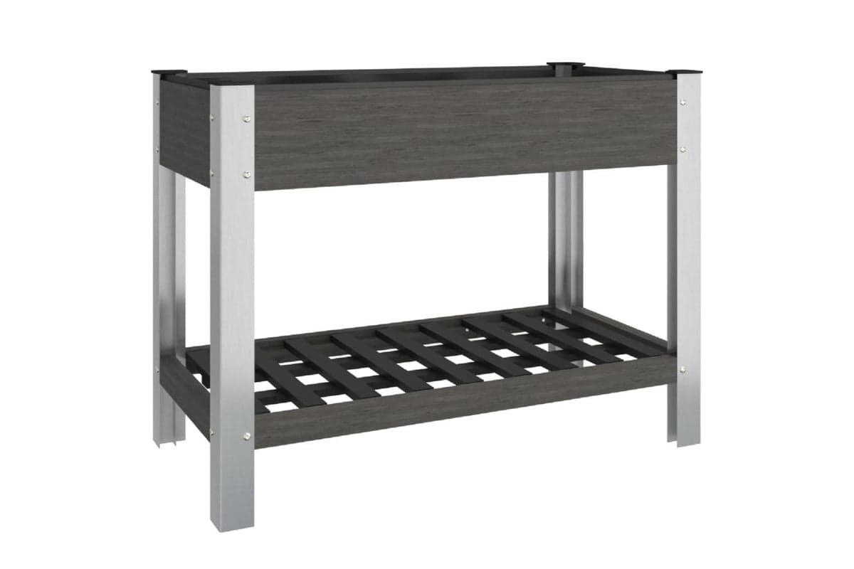 vidaXL 362569 Garden Raised Bed With Shelf Grey 100x50x75cm Wpc
