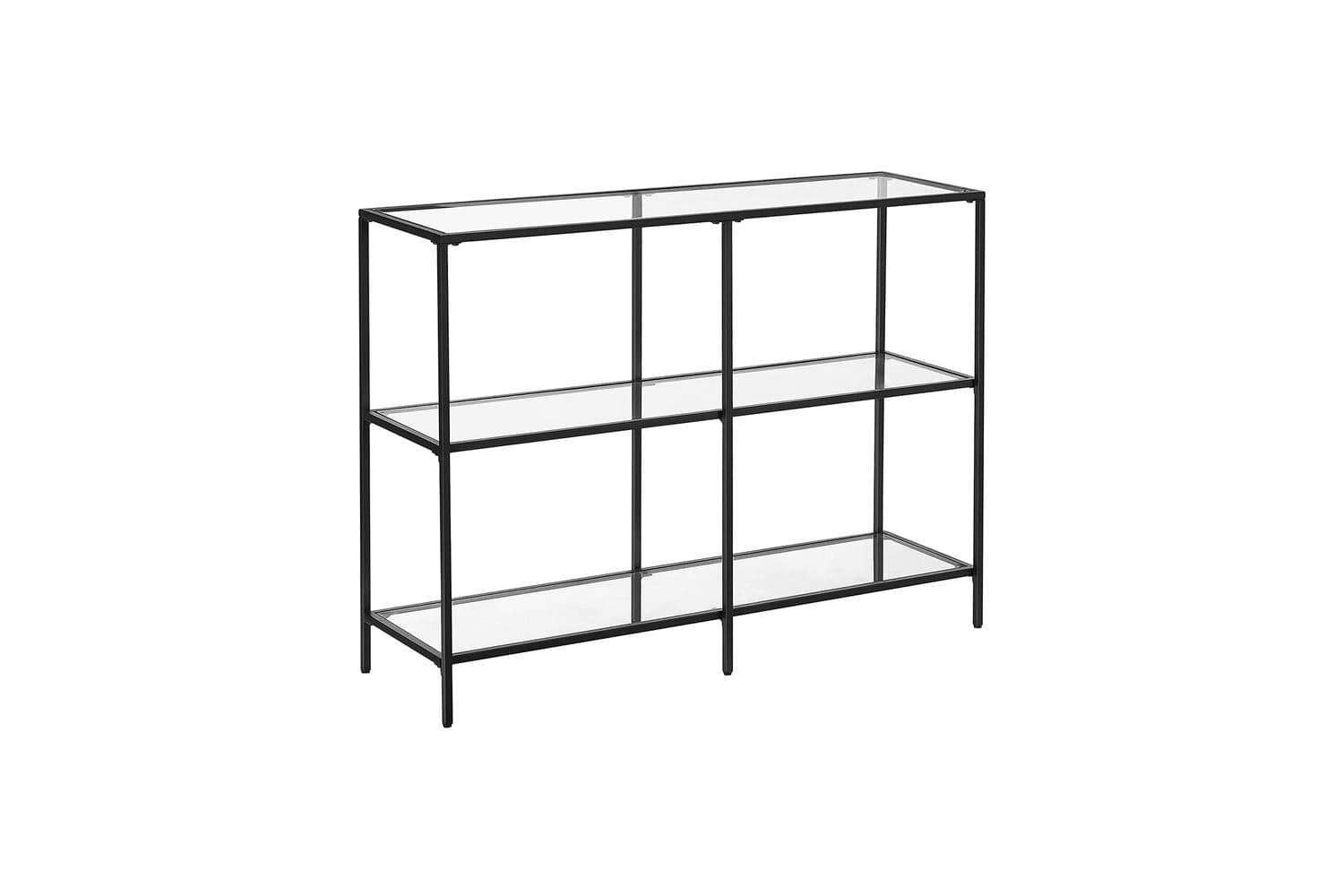 Vasagle Glass Console Table with Shelves | Black