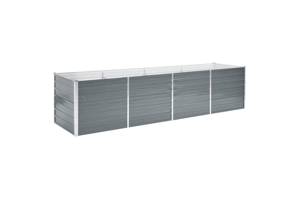 vidaXL 44844 Garden Raised Bed Galvanised Steel 320x80x77cm Grey