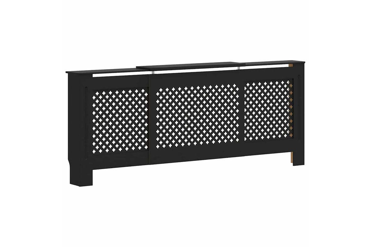 vidaXL Mdf Radiator Cover Black 205cm