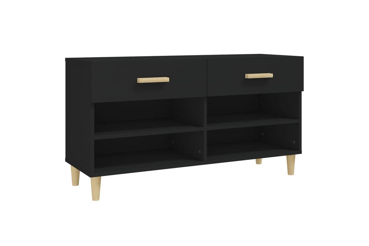 vidaXL 812817 Shoe Cabinet Black 102x35x55cm Engineered Wood