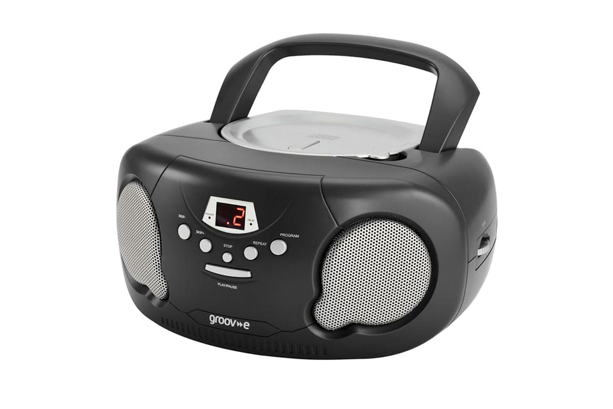 Groove Black Boombox Cd Player | Portable Radio Cd Player