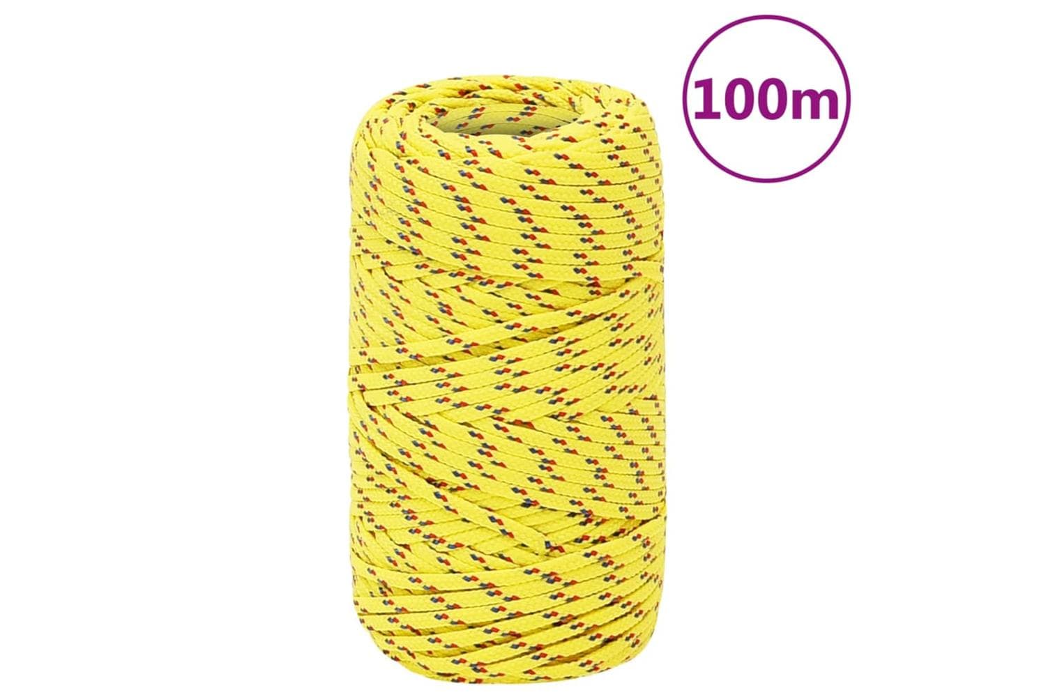 vidaXL 152584 Boat Rope Yellow 2mm 100 M Polypropylene