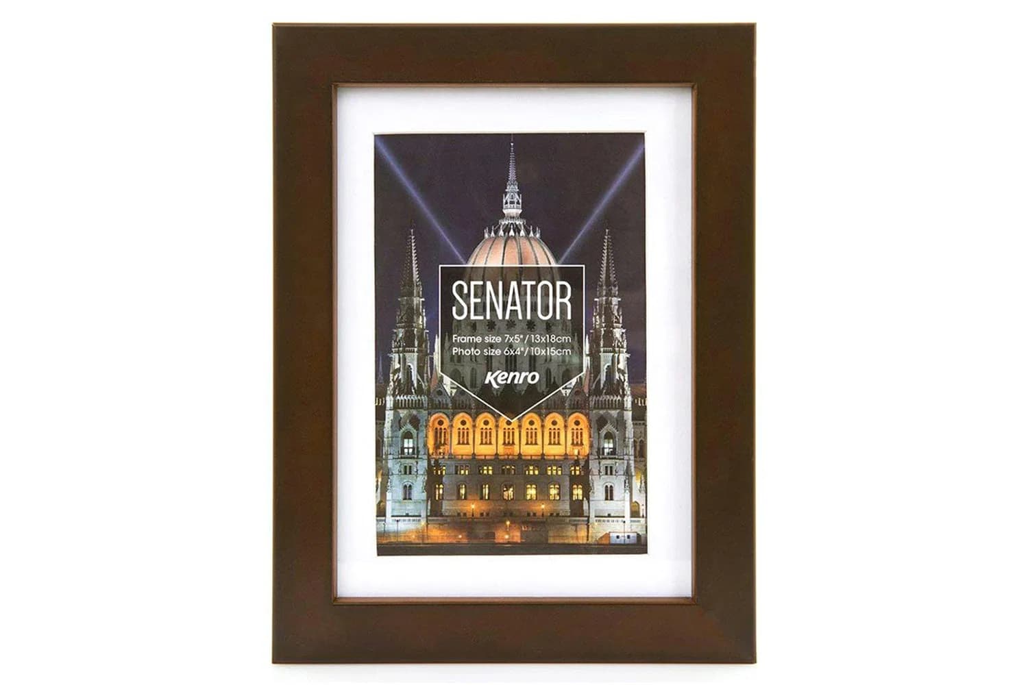 Kenro Senator Black Photo Frame with Mat | 8x8/6x6"