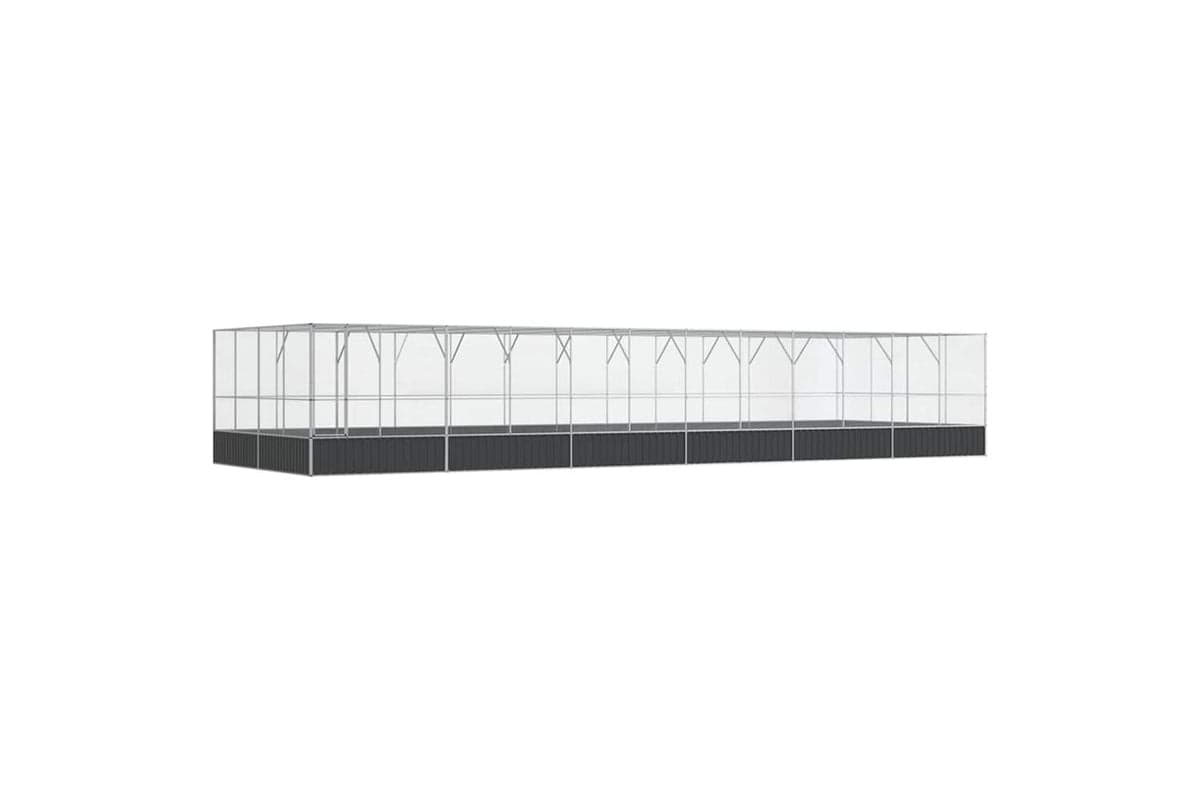 Vidaxl Aviary With Extension Silver 1246x414x212 Cm Steel