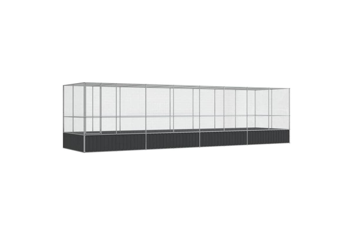 Vidaxl Aviary With Extension Silver 832x207x212 Cm Steel
