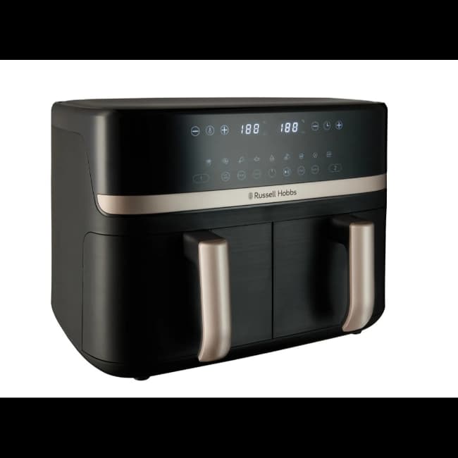 Russell Hobbs Air Fryer 9ltr Dual Basket | Black & Champagne | 27680