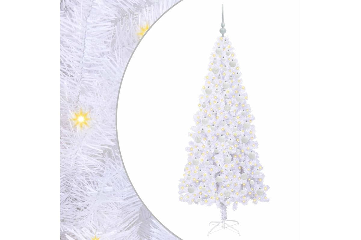 Vidaxl Artificial Christmas Tree With Stand White 180 Cm Pvc And Steel