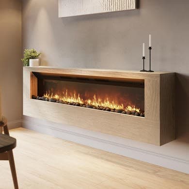Wall-Mounted Electric Fire with Surround - AmberGlo