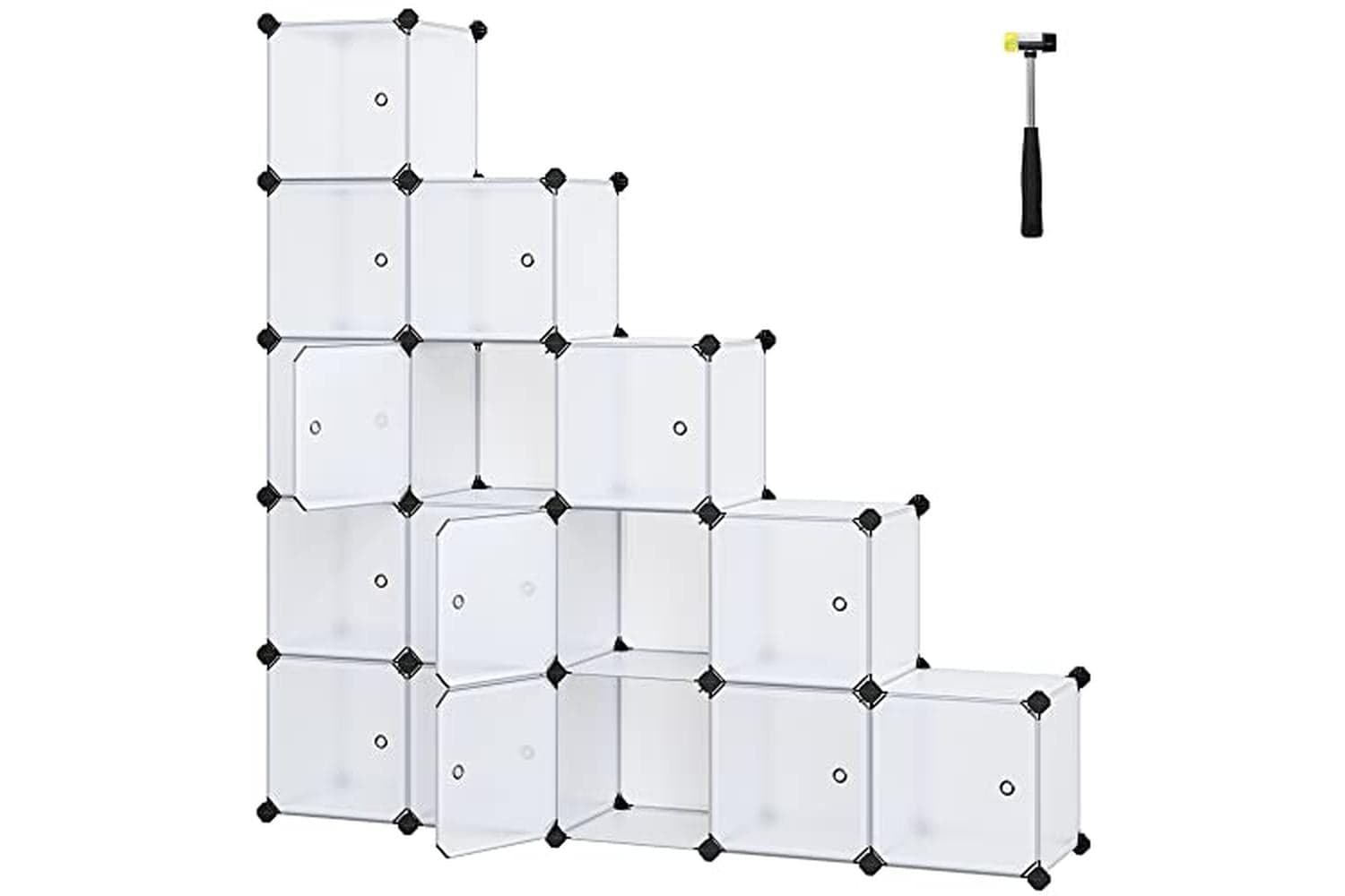 Songmics 15-cube Storage Organiser Unit | Plastic | White | Large
