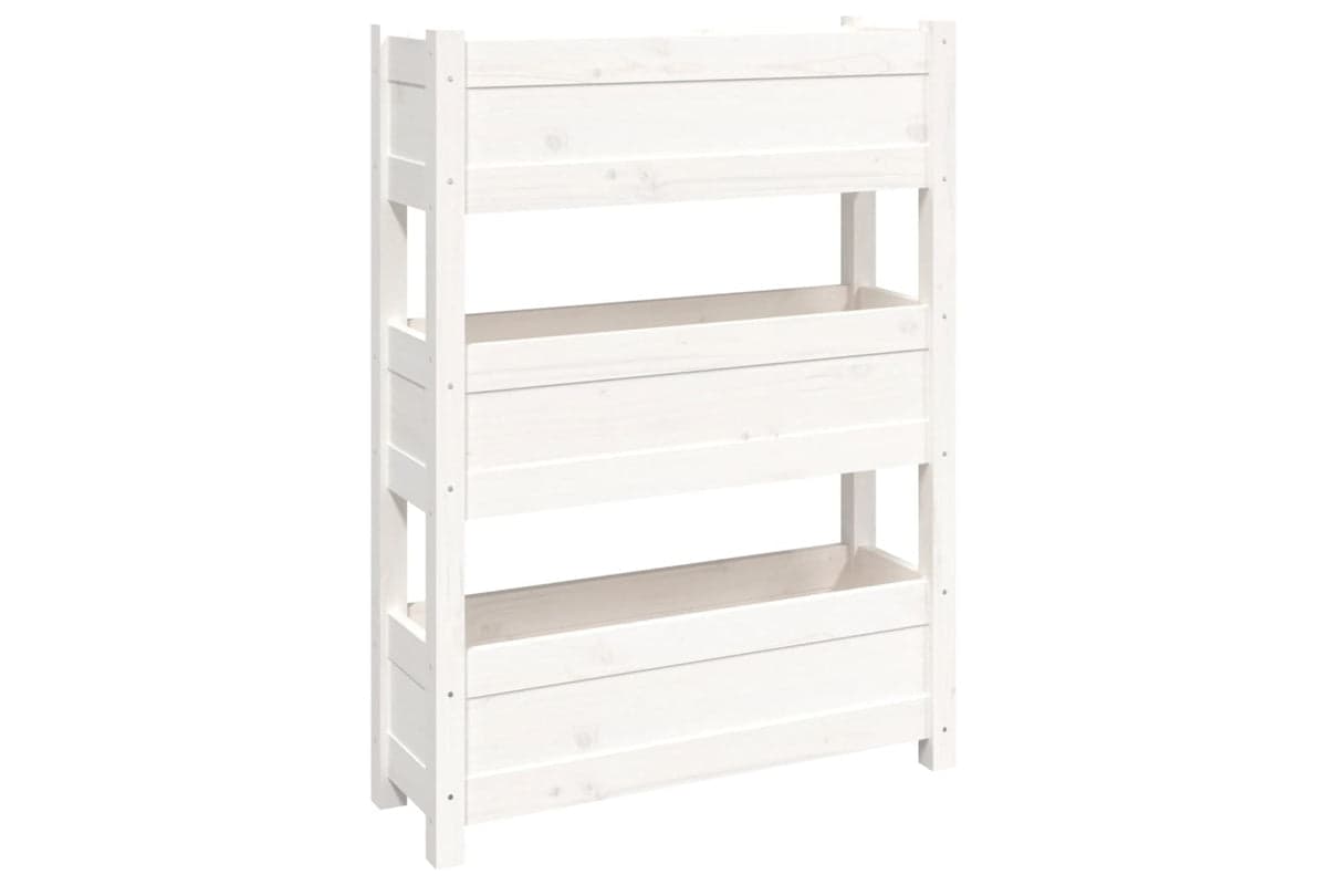 vidaXL 823935 Planter White 77x25x104.5cm Solid Wood Pine