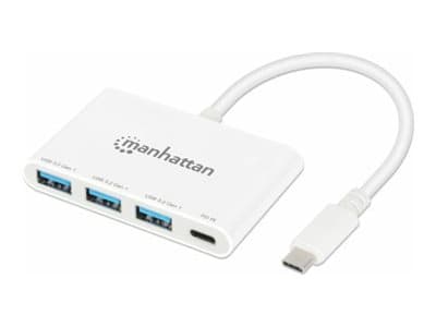 MANHATTAN - hub - 3 USB-A and 1 USB-C ports, power delivery - 3 ports