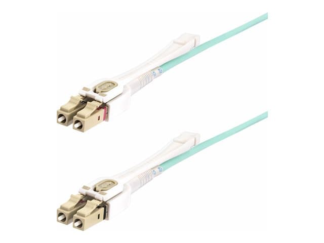 STARTECH.COM - Startech 8m (26ft) LC to LC (UPC) OM4 Multimode Fiber Optic Cable w/Push Pull Tabs, 50/125µm, 100G Networks, Bend Insensitive, Low insrtion Loss - LSZH Fiber Patch Cord (450FBLCLC8PP) - patch cable - 8 m - 8 m - aqua