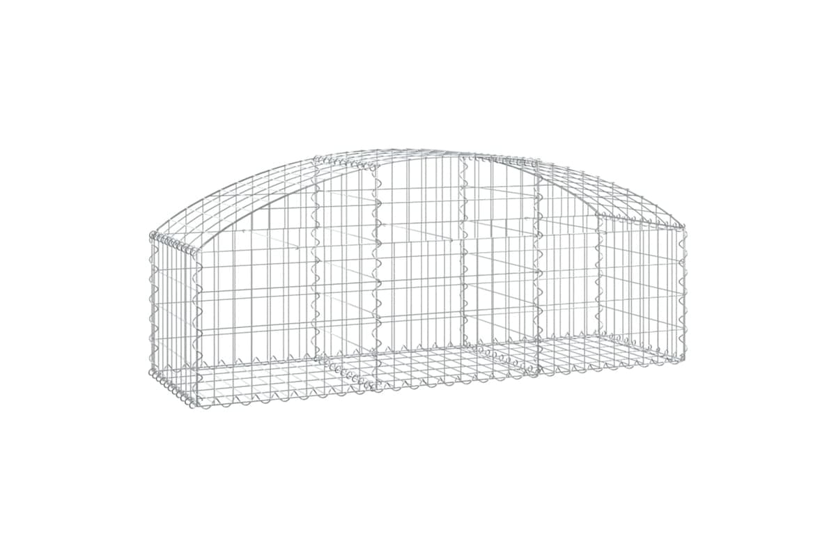vidaXL 153452 Arched Gabion Basket 150x50x40/60cm Galvanised Iron