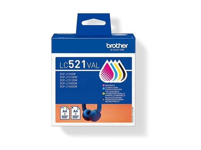 BROTHER - LC521 Value Pack - 4-pack - black, yellow, cyan, magenta - original - ink cartridge