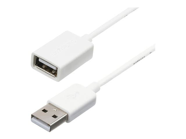 STARTECH.COM - StarTech 1m White USB 2.0 Extension Cable Cord - A to A - USB Male to Female Cable - 1x USB A (M), 1x USB A (F) - White, 1 meter (USBEXTPAA1MW) - USB extension cable - USB to USB - 1 m