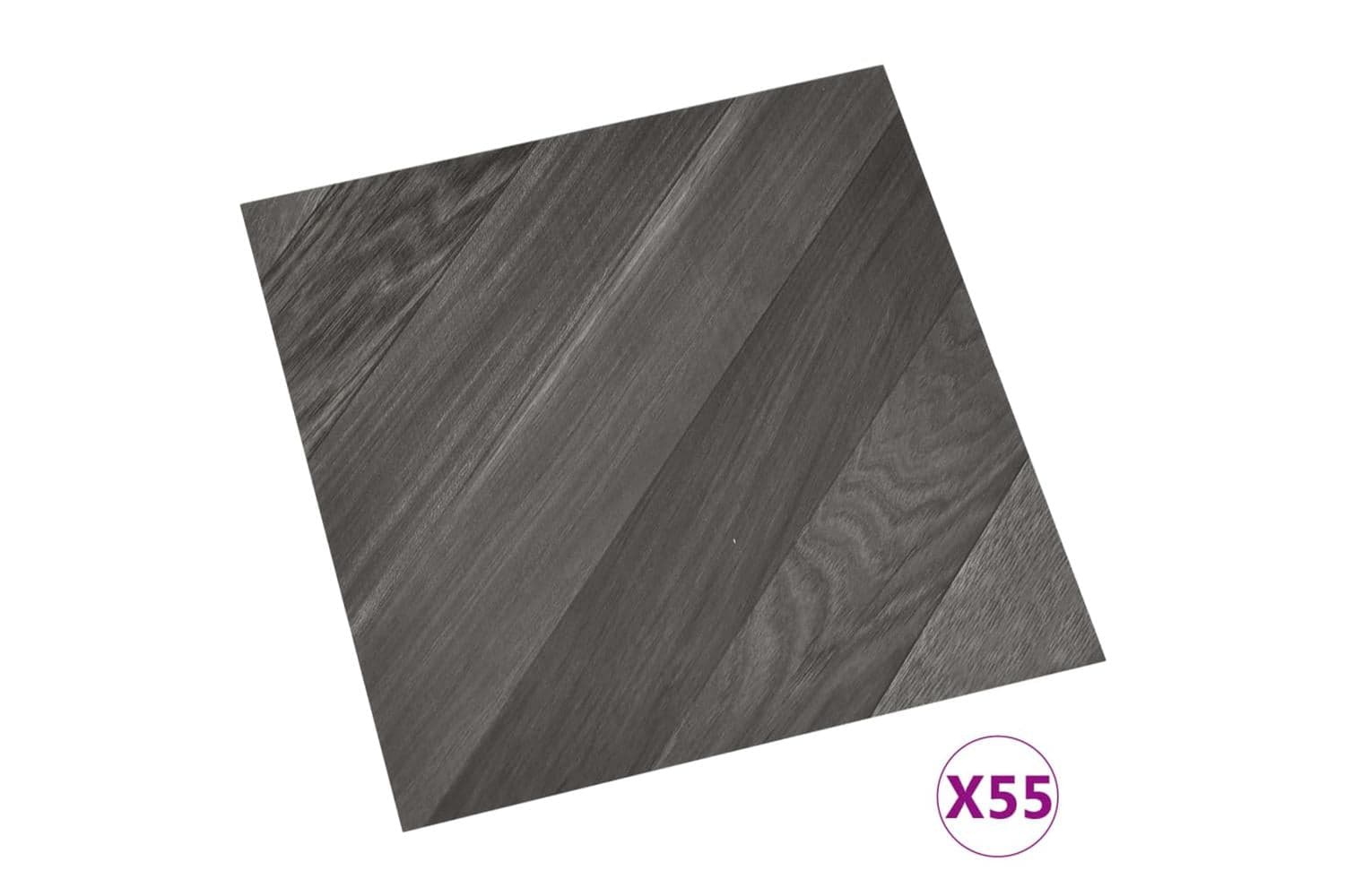 Vidaxl Self-adhesive Flooring Planks 55 Pcs Pvc 5.11 Sq M Grey Striped